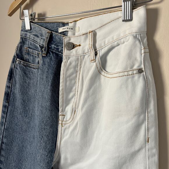 NWOT Pacsun Two Tone High Rise Straight Jeans Size 24 - Picture 5 of 8
